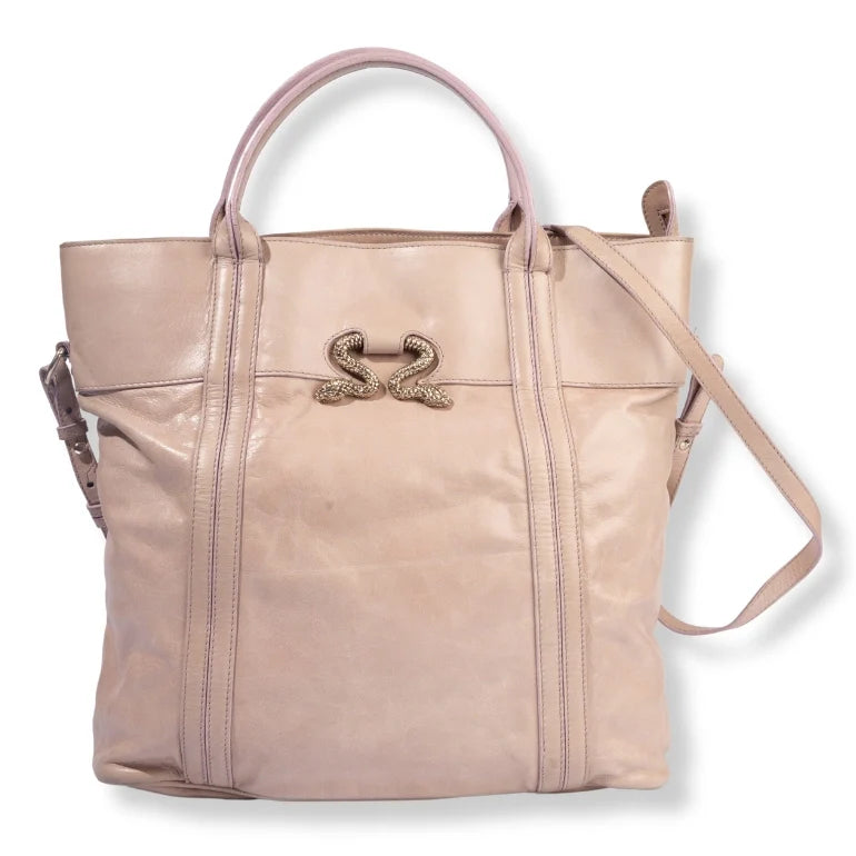 Roberto Cavalli Mirror Snake Logo Tote