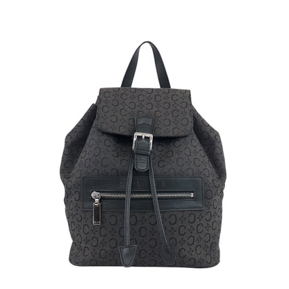 CELINE Front Buckl Backpack Black Vintage u4kmmj