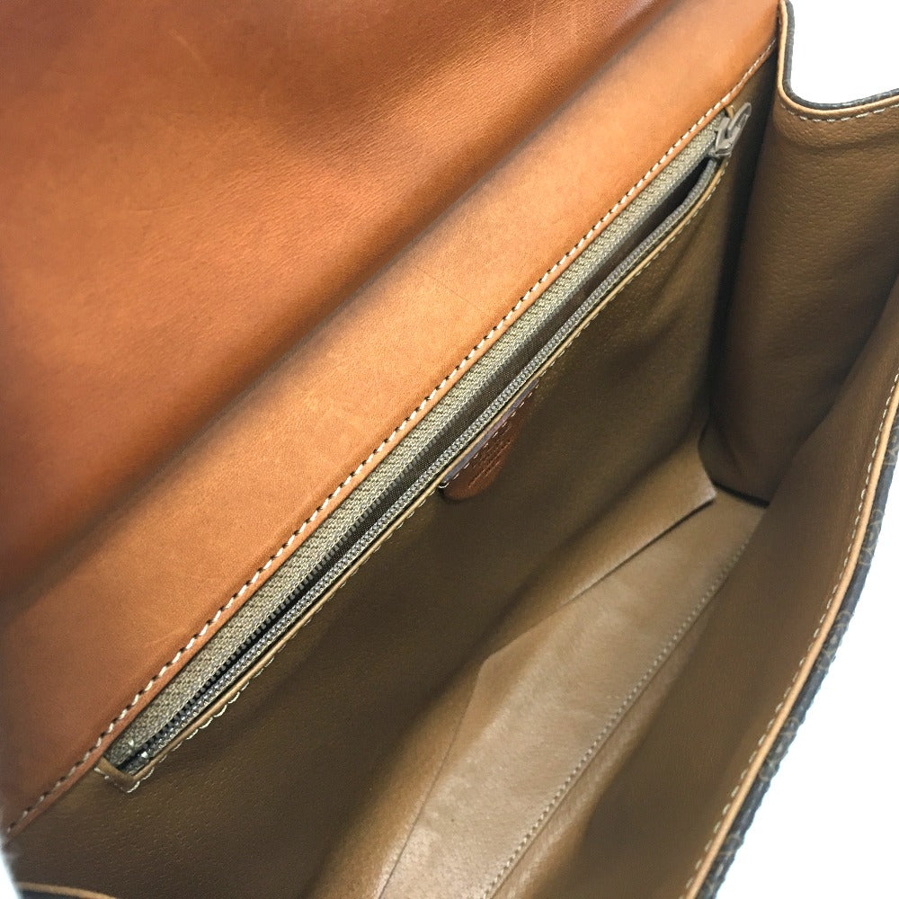 CELINE Shoulder Bag PVC / Leather Brown Macadam One handle Women Secondhand