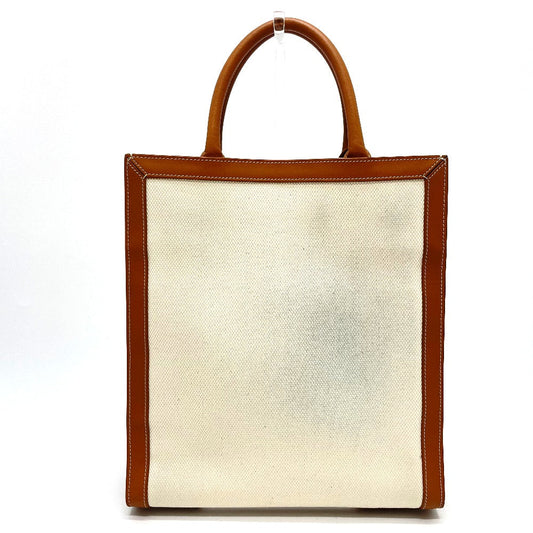 CELINE Shoulder Bag 192082BNZ.02NT Leather / canvas Natural x tongue Bar Tikal Hippo Small Women Secondhand