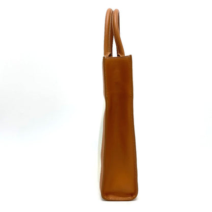 CELINE Shoulder Bag 192082BNZ.02NT Leather / canvas Natural x tongue Bar Tikal Hippo Small Women Secondhand