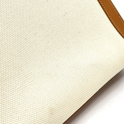 CELINE Shoulder Bag 192082BNZ.02NT Leather / canvas Natural x tongue Bar Tikal Hippo Small Women Secondhand