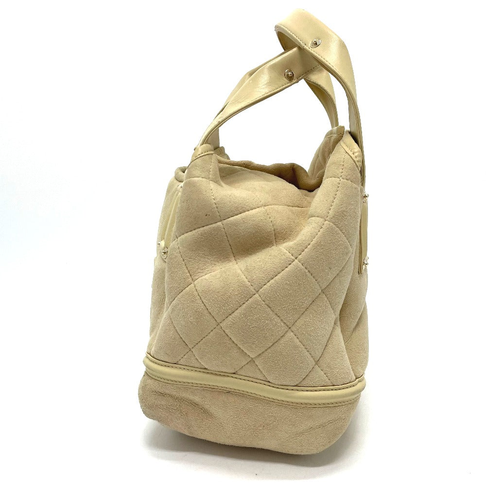 CHANEL Handbag Mouton / Leather Beige x Gold Metal CC COCO Mark Mokomoko Women Used