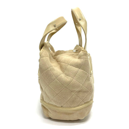 CHANEL Handbag Mouton / Leather Beige x Gold Metal CC COCO Mark Mokomoko Women Used