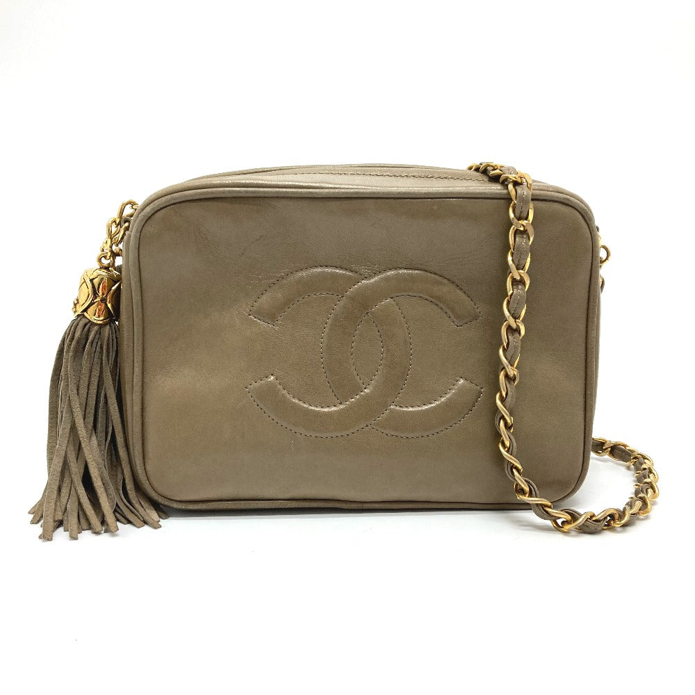 CHANEL Shoulder Bag lambskin Beige type COCO Mark ChainShoulder