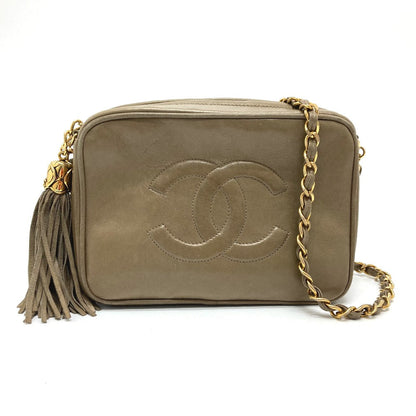 CHANEL Shoulder Bag lambskin Beige type COCO Mark ChainShoulder