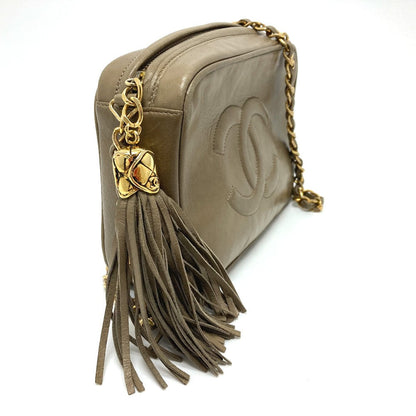 CHANEL Shoulder Bag lambskin Beige type COCO Mark ChainShoulder