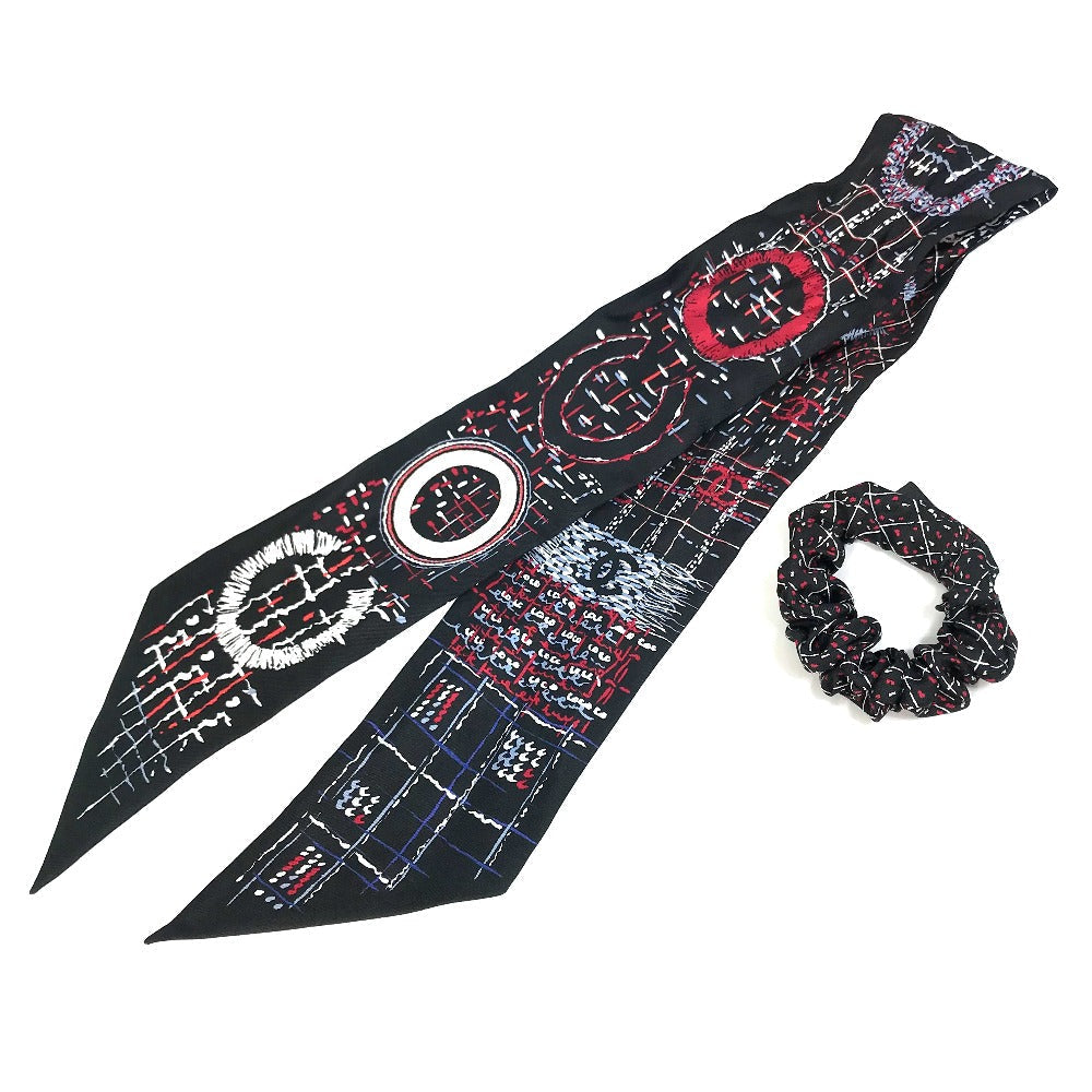 CHANEL scarf silk black COCO Mark CC scarf Women Used