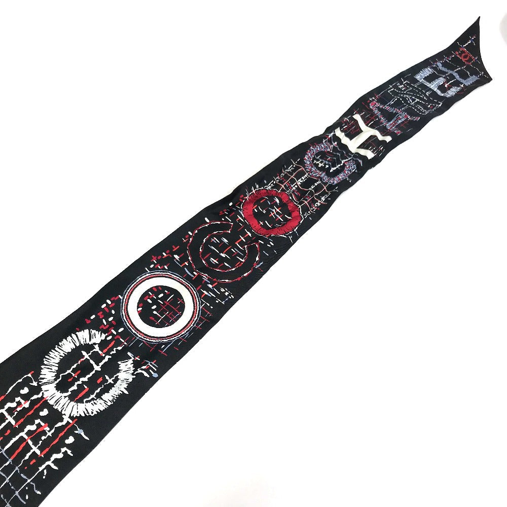 CHANEL scarf silk black COCO Mark CC scarf Women Used