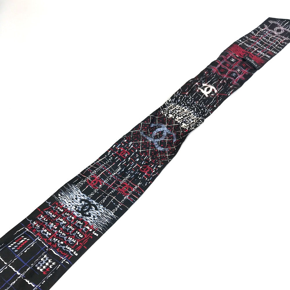 CHANEL scarf silk black COCO Mark CC scarf Women Used