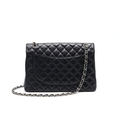 Chanel Cavier Classic Maxi Single Flap bag Black SHW