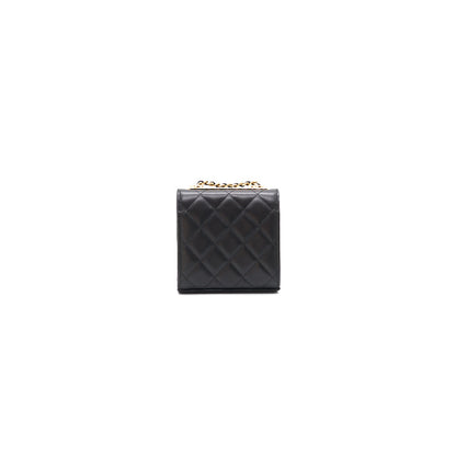Chanel Lambskin Quilted Mini Trendy CC Chain Wallet Black