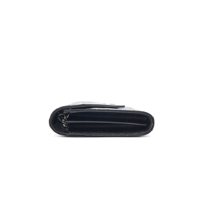 Saint Laurent Envelope Chain Wallet Black SHW