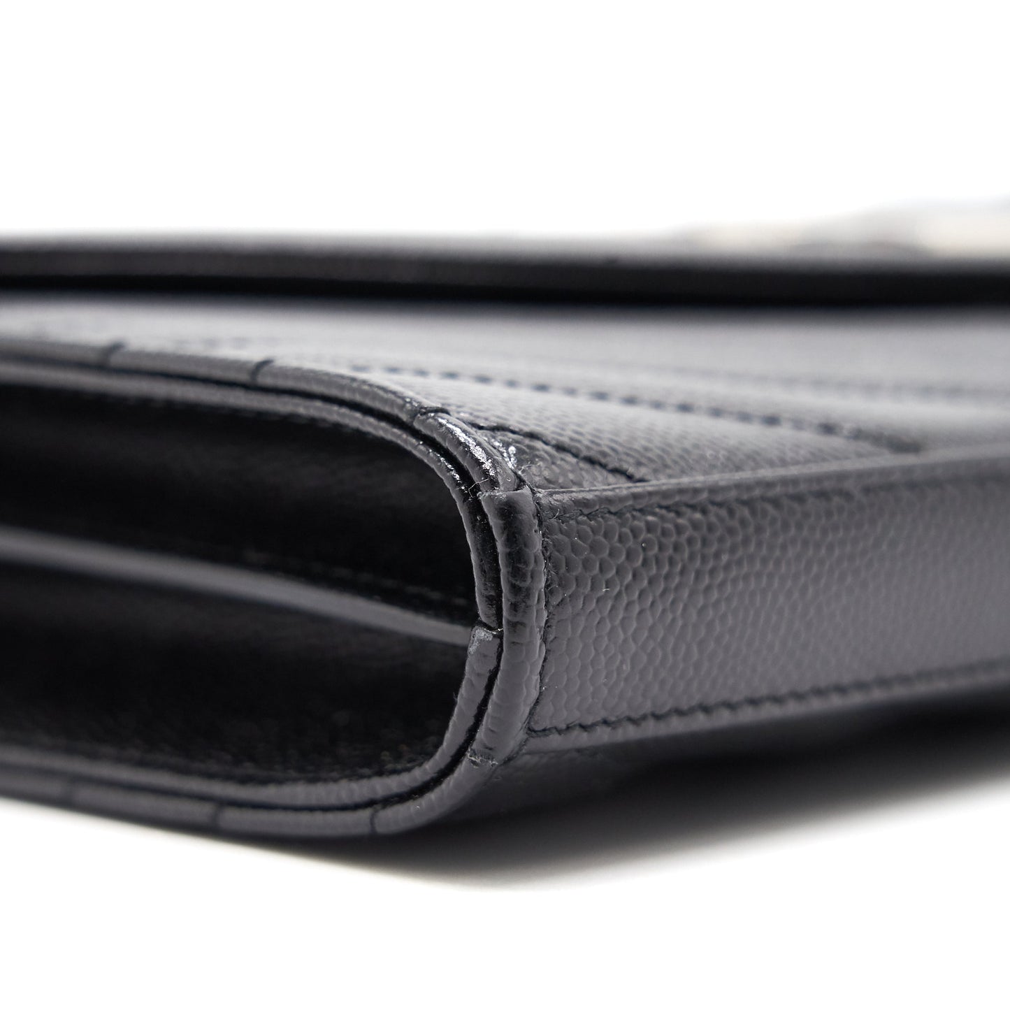 Saint Laurent Envelope Chain Wallet Black SHW