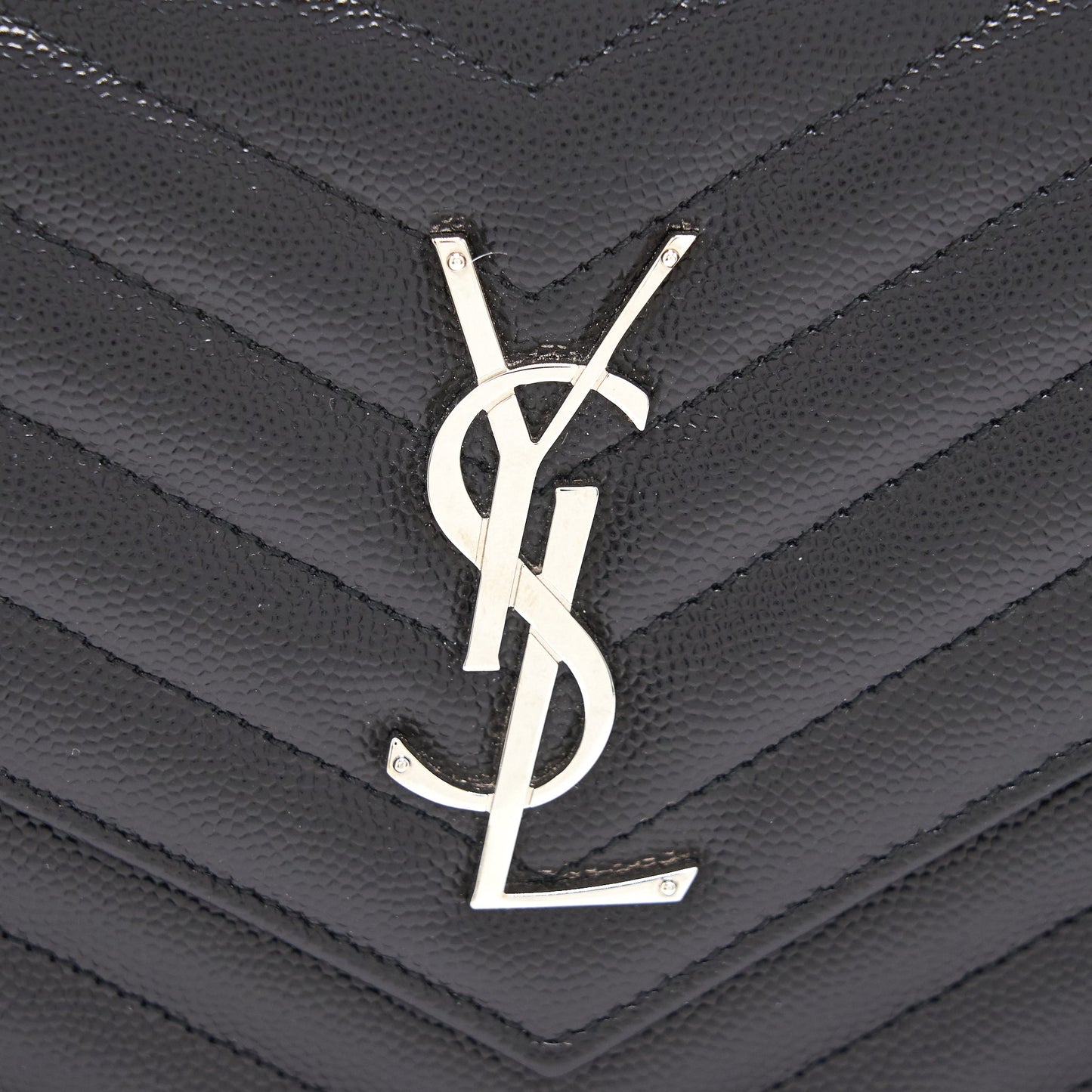Saint Laurent Envelope Chain Wallet Black SHW