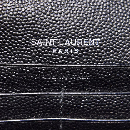 Saint Laurent Envelope Chain Wallet Black SHW