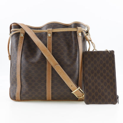 CELINE Shoulder Bag PVC Brown Old Celine Macadam purse Women Used