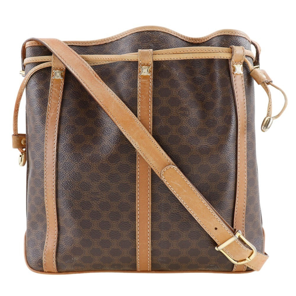 CELINE Shoulder Bag PVC Brown Old Celine Macadam purse Women Used