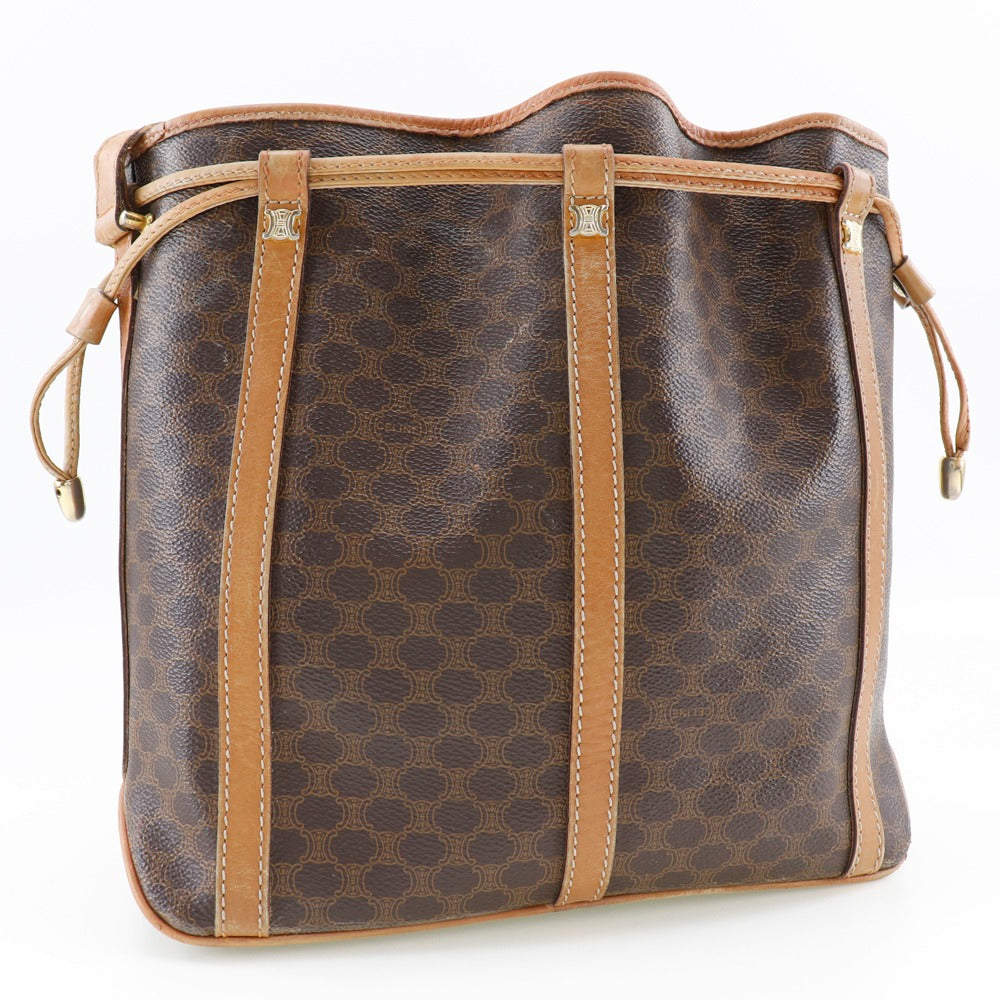 CELINE Shoulder Bag PVC Brown Old Celine Macadam purse Women Used