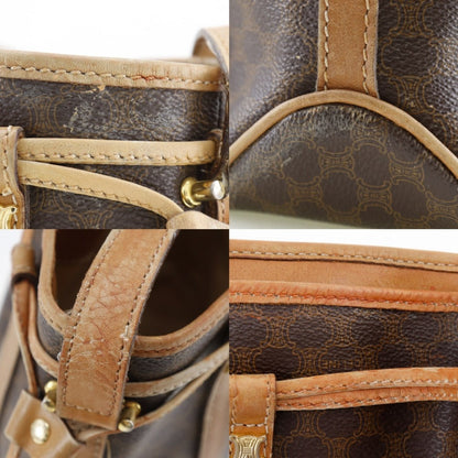 CELINE Shoulder Bag PVC Brown Old Celine Macadam purse Women Used