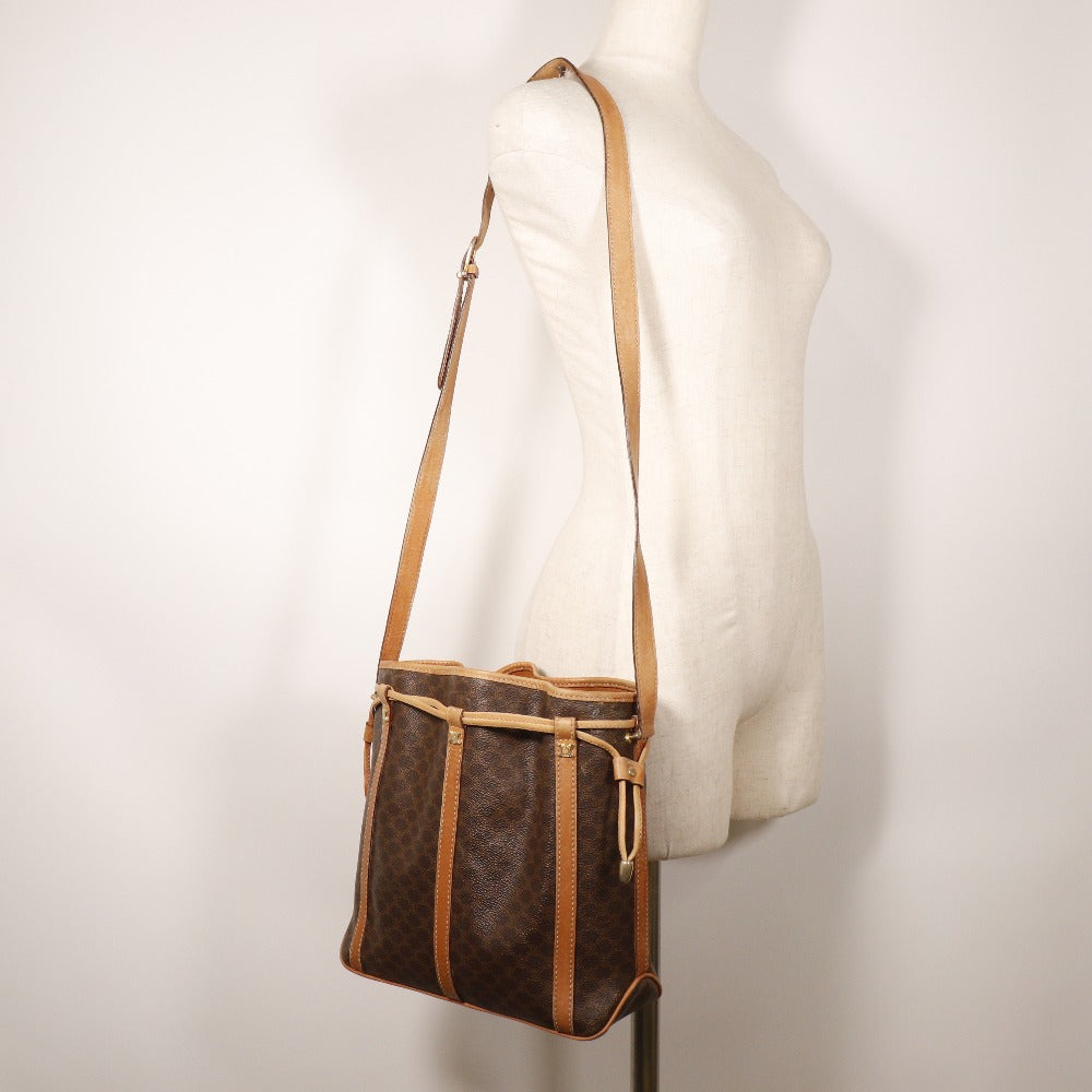 CELINE Shoulder Bag PVC Brown Old Celine Macadam purse Women Used
