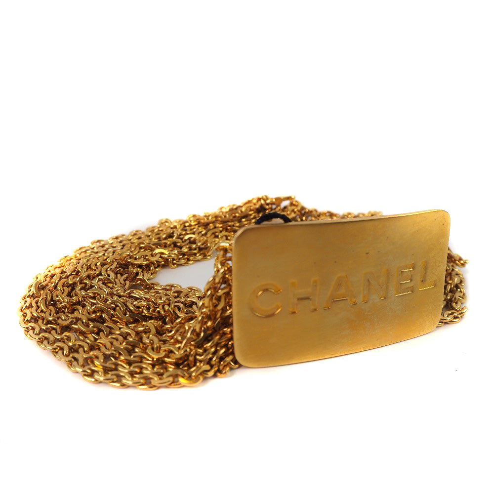 CHANEL belt A07689 Plated Gold gold With logo Chain Women 70 Used