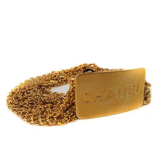 CHANEL belt A07689 Plated Gold gold With logo Chain Women 70 Used