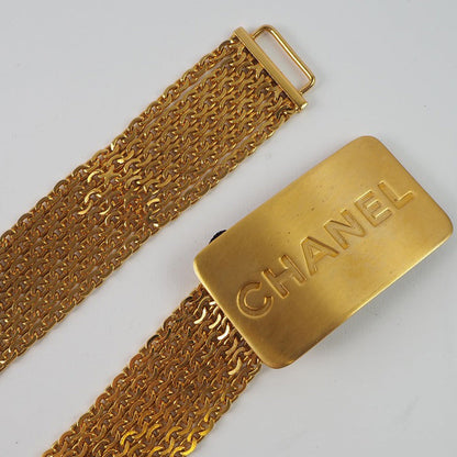 CHANEL belt A07689 Plated Gold gold With logo Chain Women 70 Used