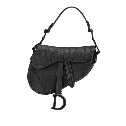 Mini Embossed Calfskin Oblique Saddle