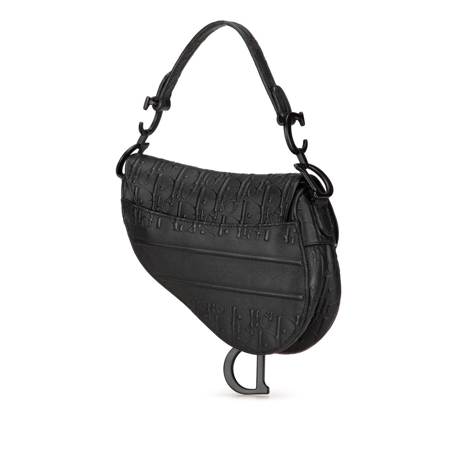 Mini Embossed Calfskin Oblique Saddle