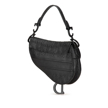 Mini Embossed Calfskin Oblique Saddle