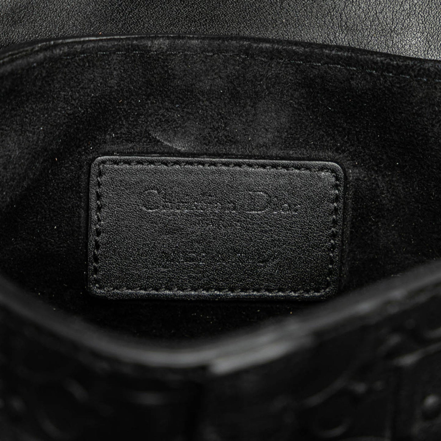 Mini Embossed Calfskin Oblique Saddle
