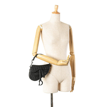 Mini Embossed Calfskin Oblique Saddle