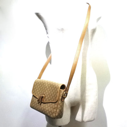 CELINE Shoulder Bag PVC beige Macadam Pattern Old Celine Women Used