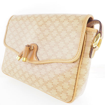 CELINE Shoulder Bag PVC beige Macadam Pattern Old Celine Women Used