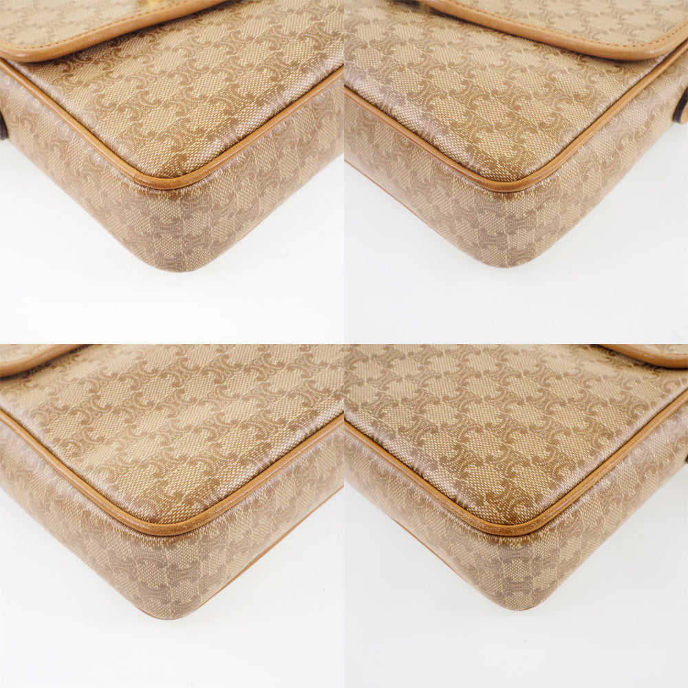 CELINE Shoulder Bag PVC beige Macadam Pattern Old Celine Women Used