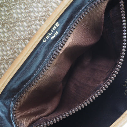 CELINE Shoulder Bag PVC beige Macadam Pattern Old Celine Women Used