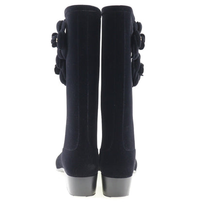 CHANEL boots G26648X31173 Suede black Camelia Women 37 Used