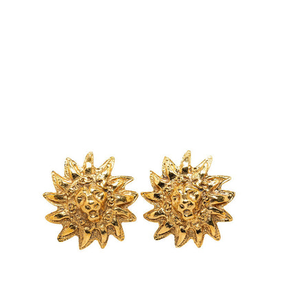 Chanel Lion Sun Clip On Earrings Metal Earrings in Excellent condition