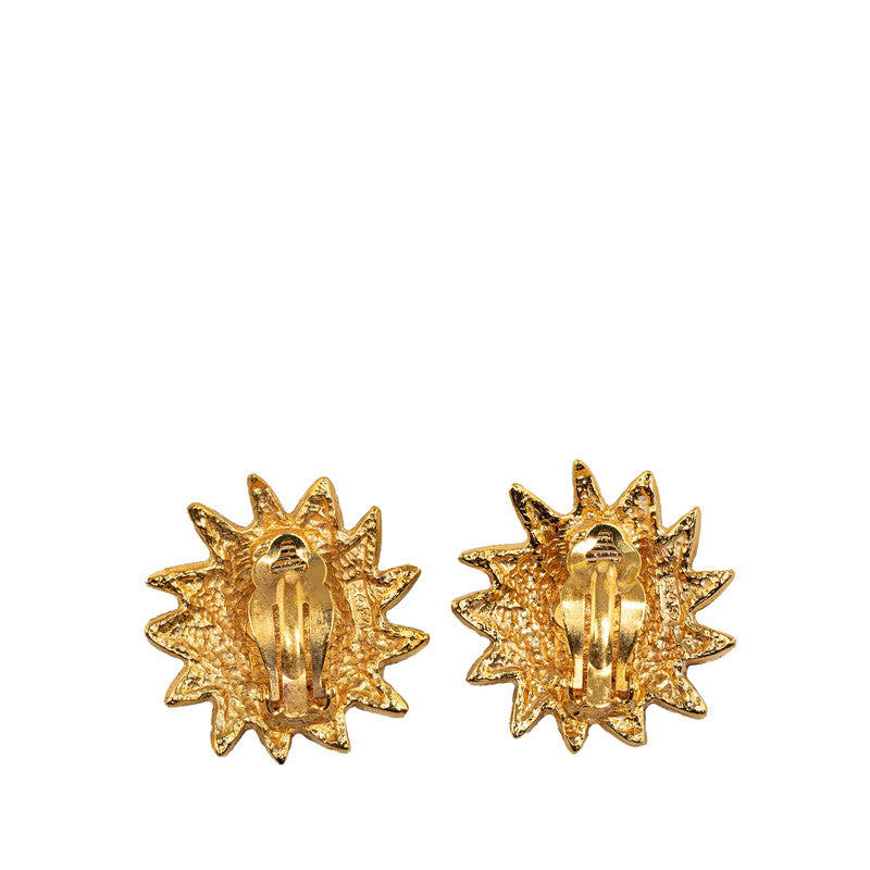 Chanel Lion Sun Clip On Earrings Metal Earrings in Excellent condition