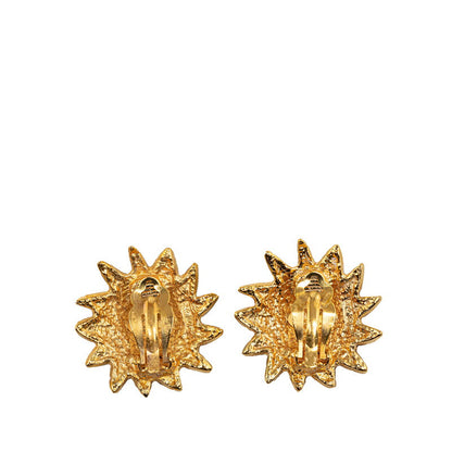 Chanel Lion Sun Clip On Earrings Metal Earrings in Excellent condition