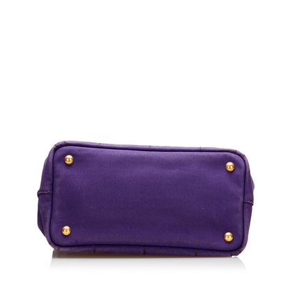 Prada Canapa Logo HandBag Small Purple Canvas