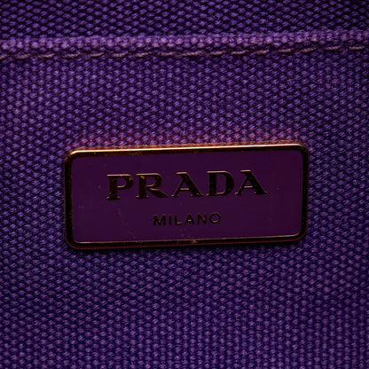 Prada Canapa Logo HandBag Small Purple Canvas