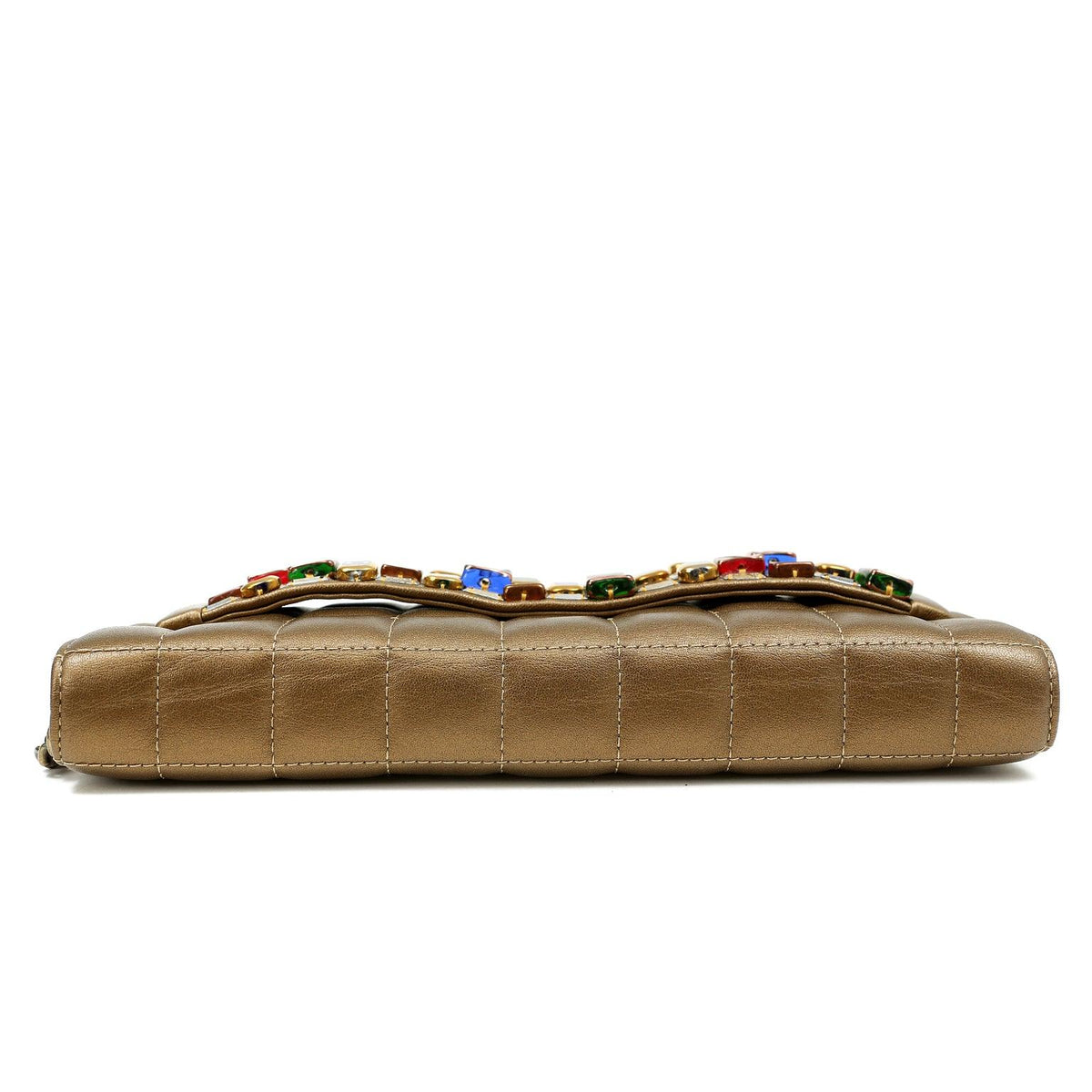 Chanel Byzance Bronze Leather Jeweled Evening Bag