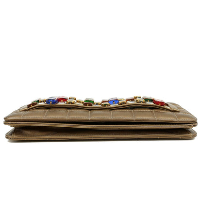 Chanel Byzance Bronze Leather Jeweled Evening Bag
