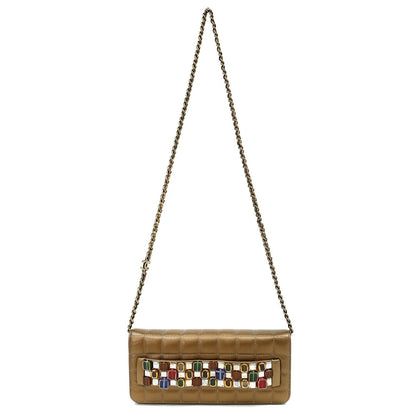 Chanel Byzance Bronze Leather Jeweled Evening Bag