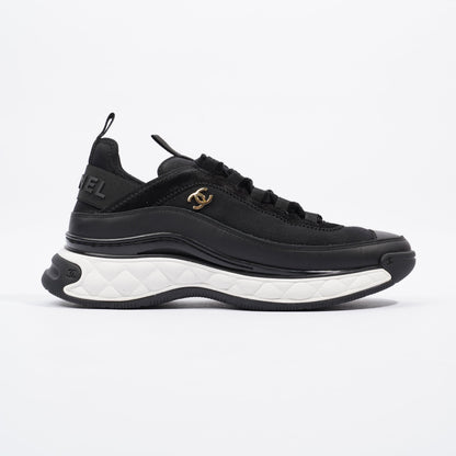 Chanel CC Logo Sneaker Black   White Nylon EU 41 UK 7