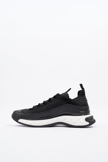 Chanel CC Logo Sneaker Black   White Nylon EU 41 UK 7