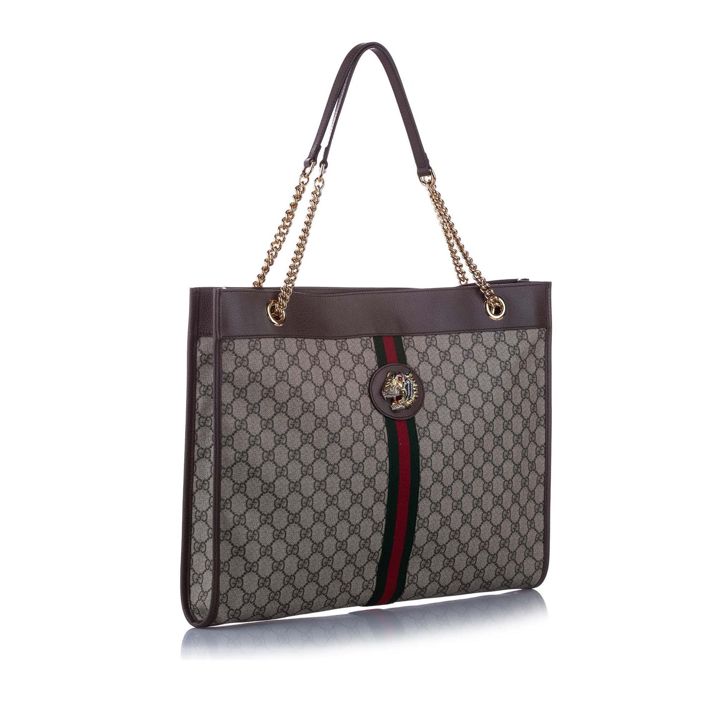 Gucci Large GG Supreme Rajah Tote Bag Brown and Beige GHW