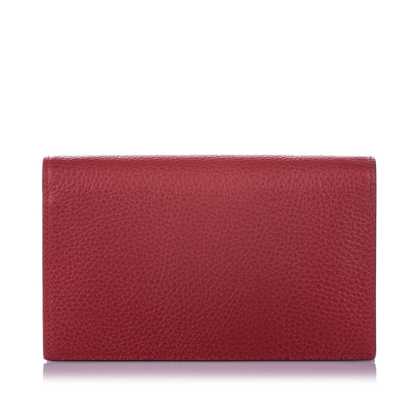 Gucci Interlocking G Leather Wallet on Chain Red